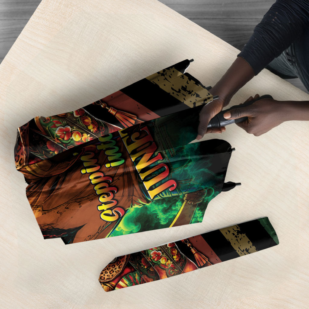 Steppin' into Juneteenth 1865 Umbrella Melanin Cowgirl Grunge Style
