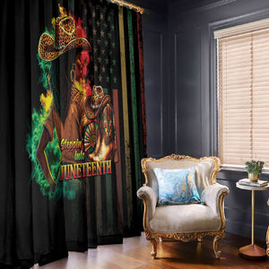 Steppin' into Juneteenth 1865 Window Curtain Melanin Cowgirl Grunge Style