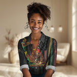 Steppin' into Juneteenth 1865 Women Casual Shirt Melanin Cowgirl Grunge Style