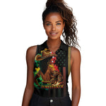 Steppin' into Juneteenth 1865 Women Sleeveless Polo Shirt Melanin Cowgirl Grunge Style