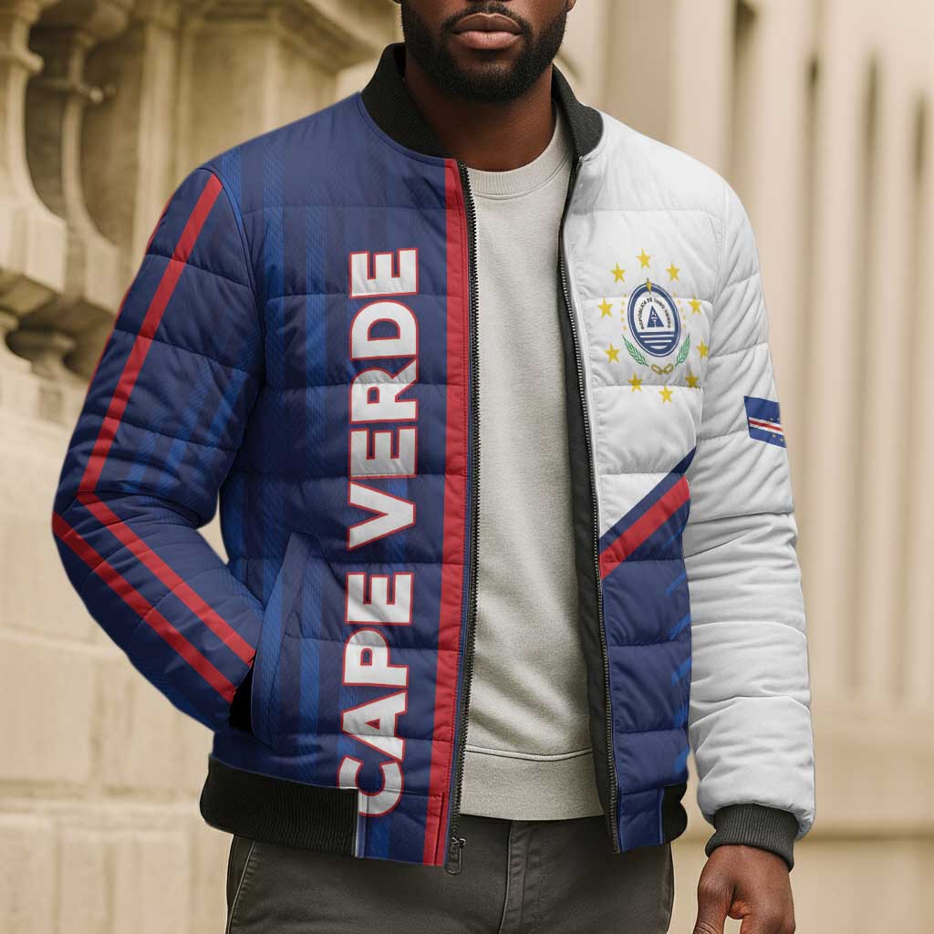 Custom Cape Verde Football Bomber Puffer Jacket Unique Style