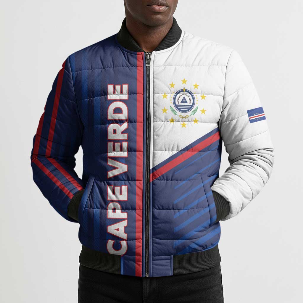Custom Cape Verde Football Bomber Puffer Jacket Unique Style