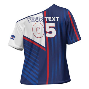 Custom Cape Verde Football Cross Shoulder Shirt Unique Style