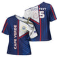 Custom Cape Verde Football Cross Shoulder Shirt Unique Style