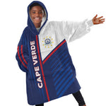 Custom Cape Verde Football Kid Wearable Blanket Hoodie Unique Style - African Pride