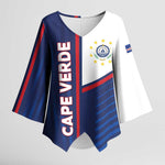 Custom Cape Verde Football Kimono Sleeve Blouse Unique Style