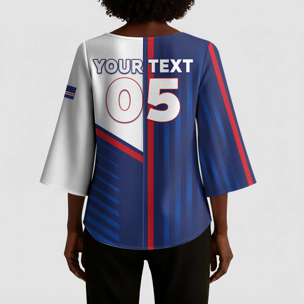 Custom Cape Verde Football Kimono Sleeve Blouse Unique Style