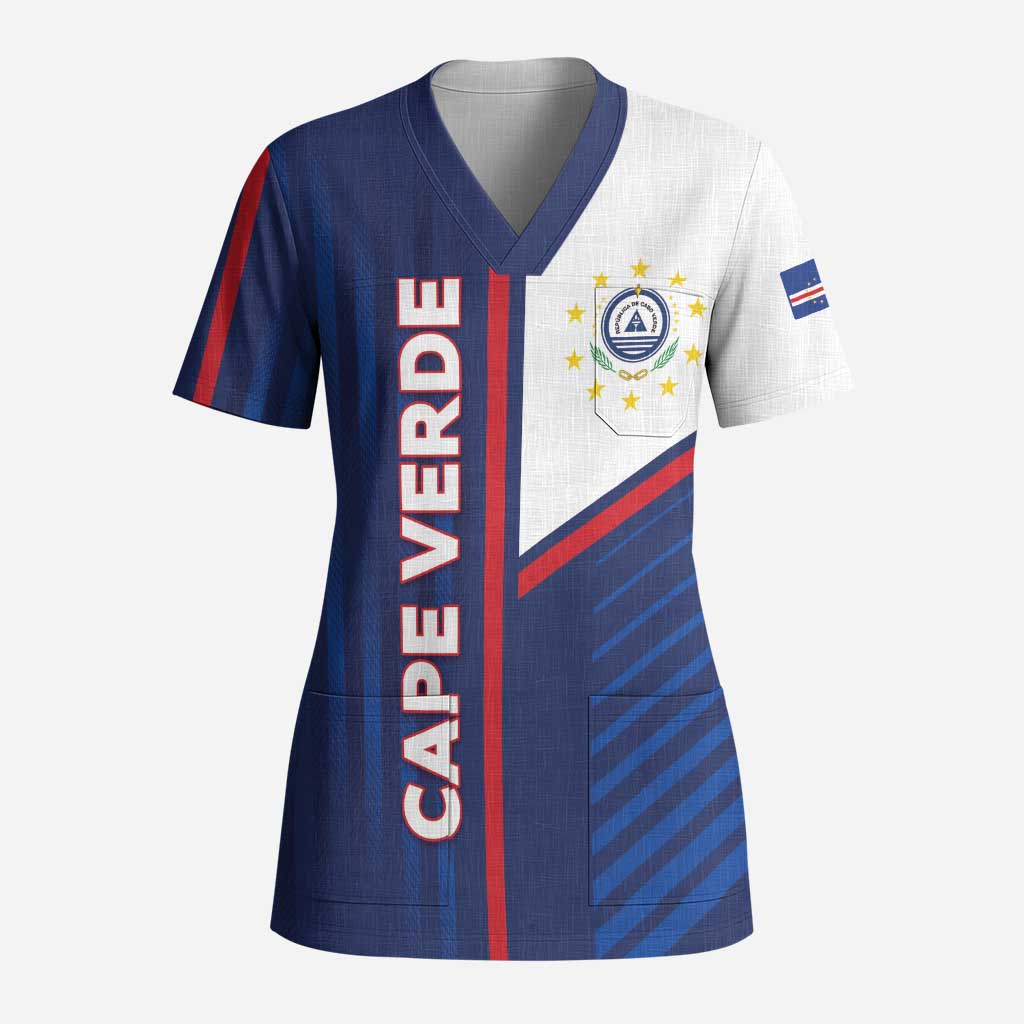 Custom Cape Verde Football Scrub Top Unique Style - African Pride