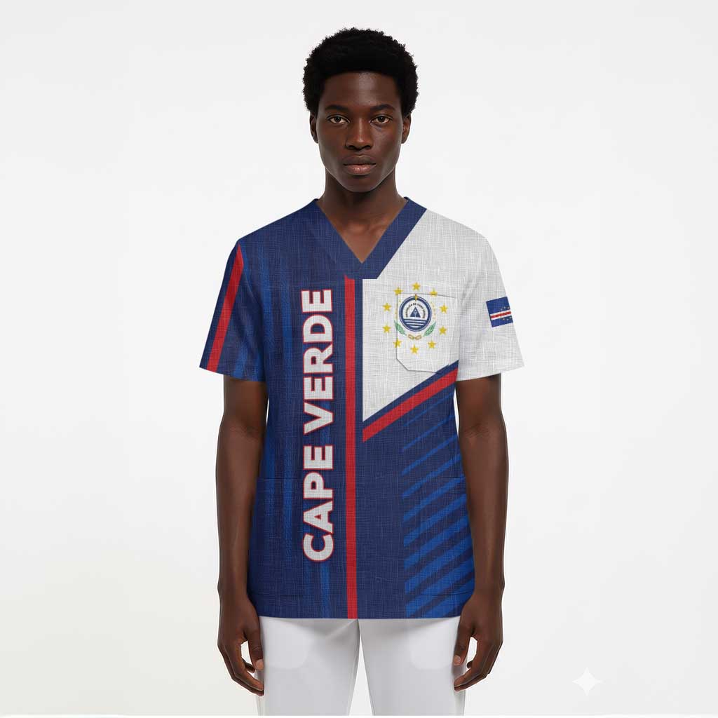 Custom Cape Verde Football Scrub Top Unique Style - African Pride
