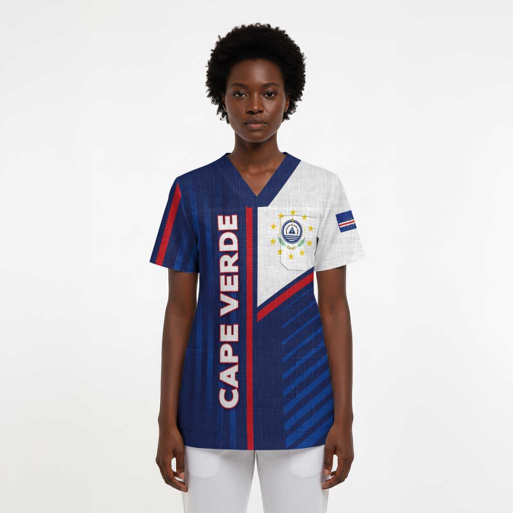 Custom Cape Verde Football Scrub Top Unique Style - African Pride
