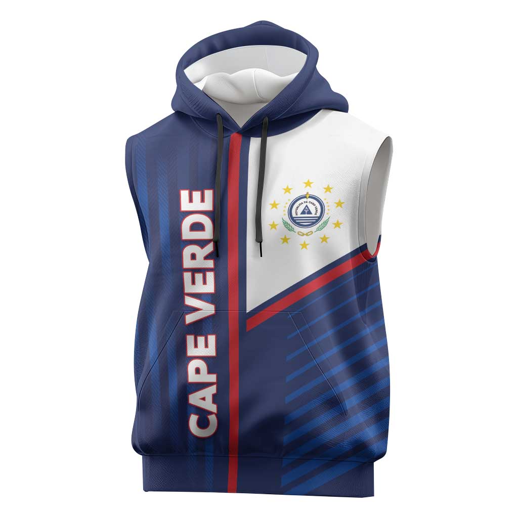 Custom Cape Verde Football Sleeveless Hoodie Unique Style - African Pride