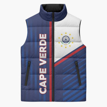 Custom Cape Verde Football Sleeveless Puffer Jacket Unique Style