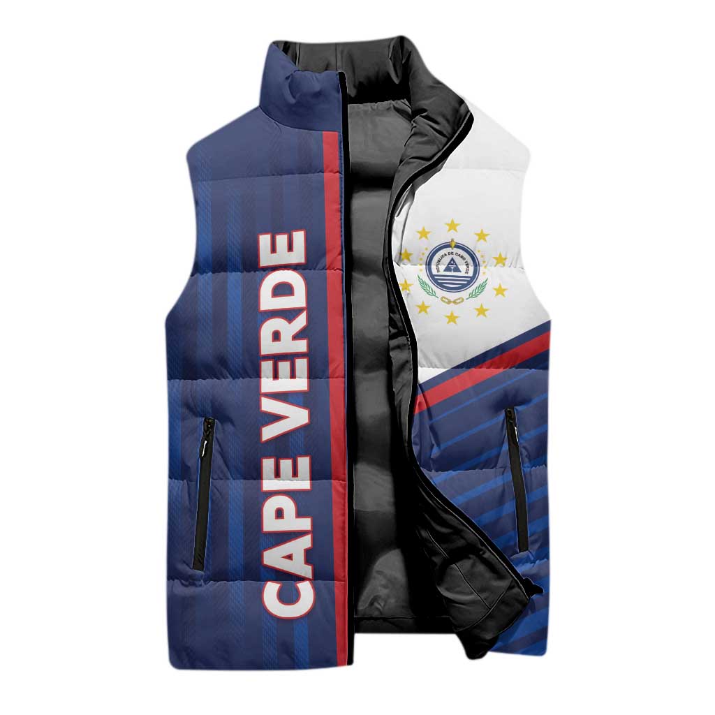 Custom Cape Verde Football Sleeveless Puffer Jacket Unique Style