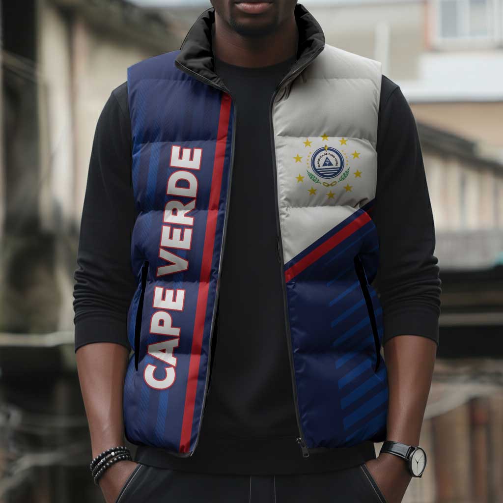 Custom Cape Verde Football Sleeveless Puffer Jacket Unique Style