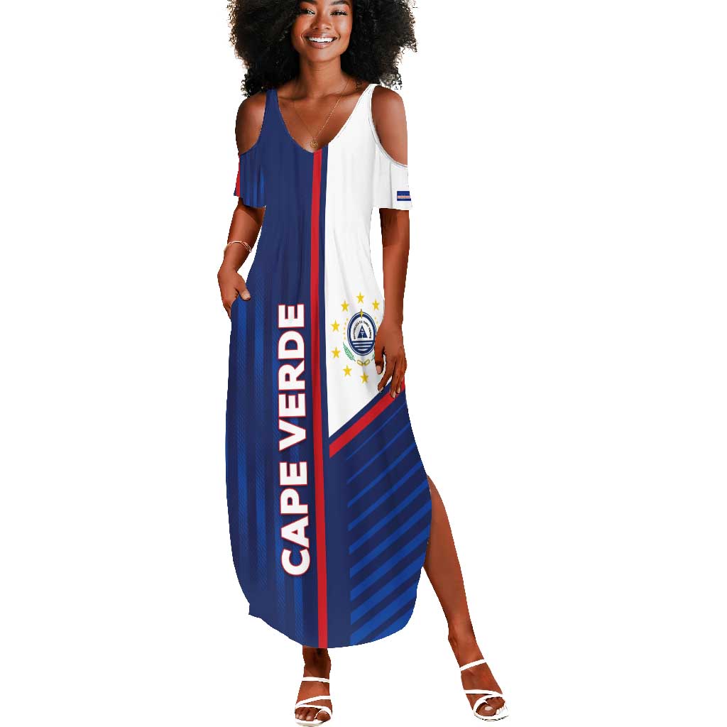 Custom Cape Verde Football Summer Maxi Dress Unique Style - African Pride