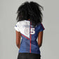 Custom Cape Verde Football Women V-Neck T-Shirt Unique Style - African Pride