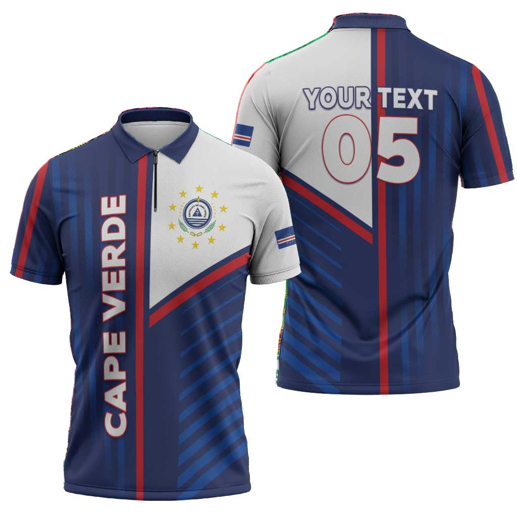 Custom Cape Verde Football Zipper Polo Shirt Unique Style