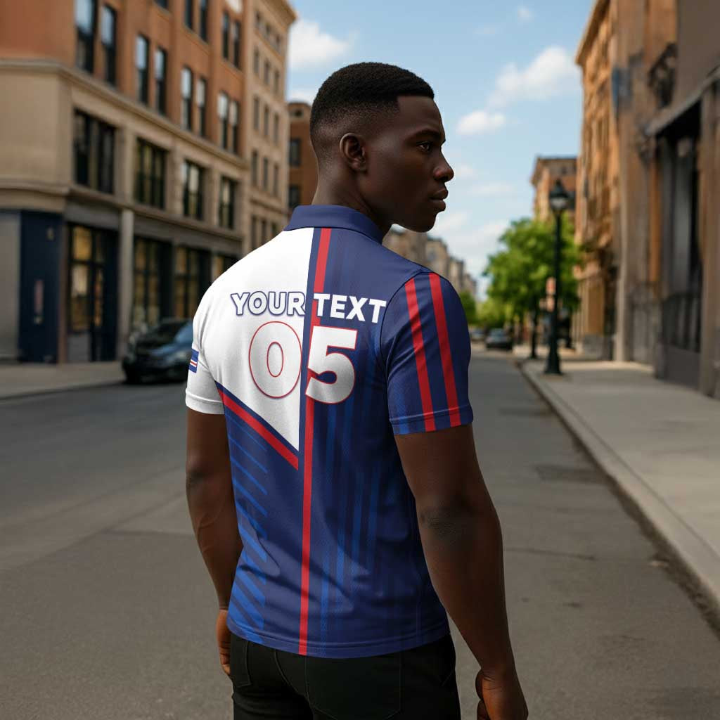Custom Cape Verde Football Zipper Polo Shirt Unique Style