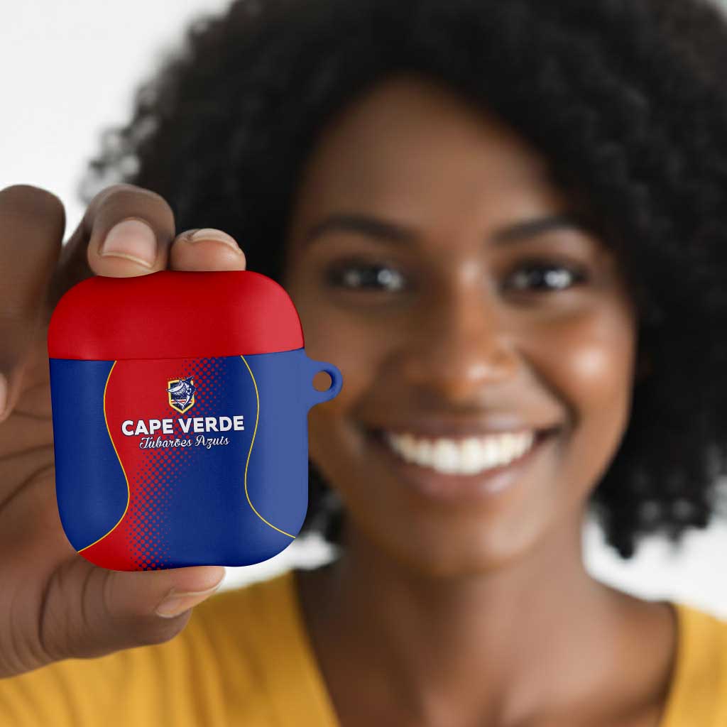 Cape Verde Football AirPods Case Blue Sharks Make History