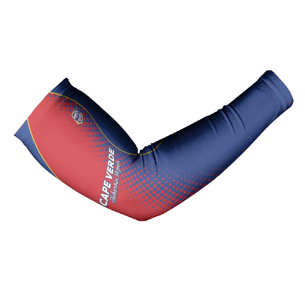 Custom Cape Verde Football Arm Sleeves Blue Sharks Make History