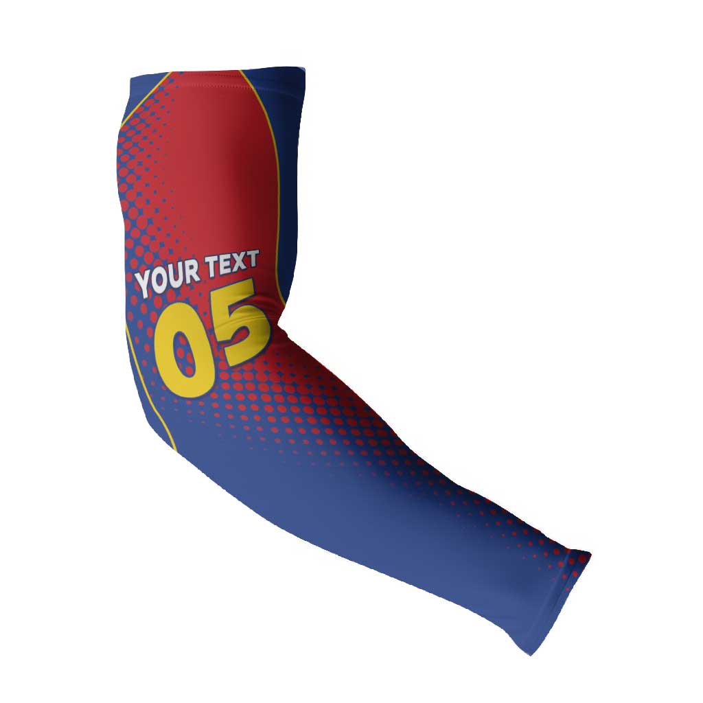 Custom Cape Verde Football Arm Sleeves Blue Sharks Make History