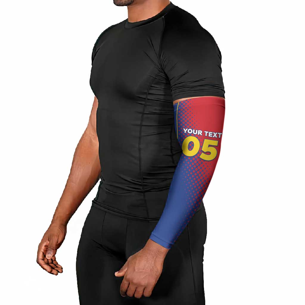Custom Cape Verde Football Arm Sleeves Blue Sharks Make History