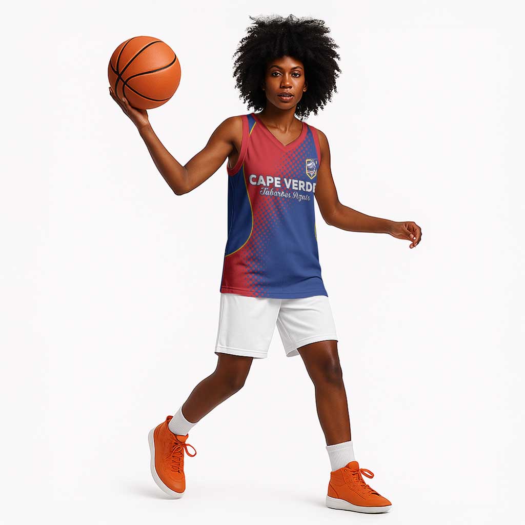 Custom Cape Verde Football Basketball Jersey Blue Sharks Make History LT05