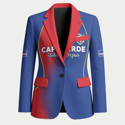 Custom Cape Verde Football Blazer Blue Sharks Make History