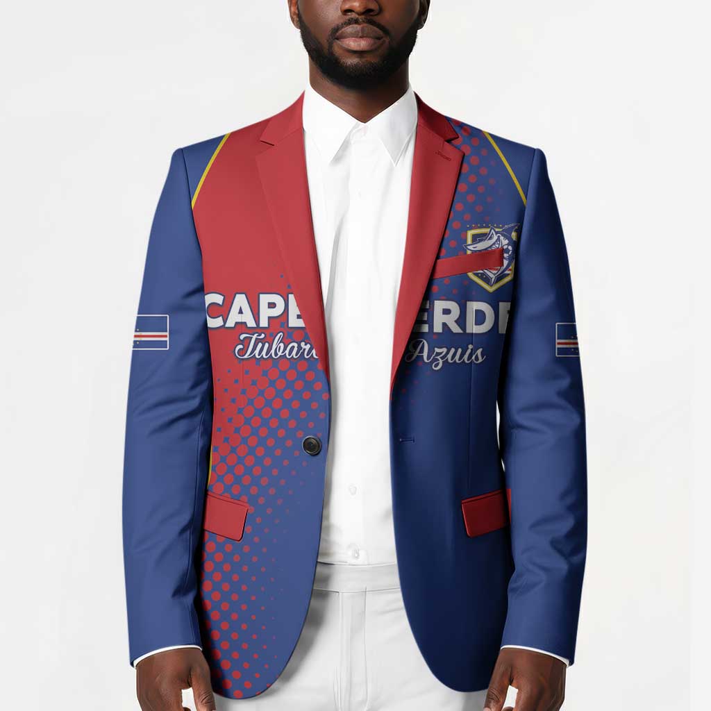 Custom Cape Verde Football Blazer Blue Sharks Make History