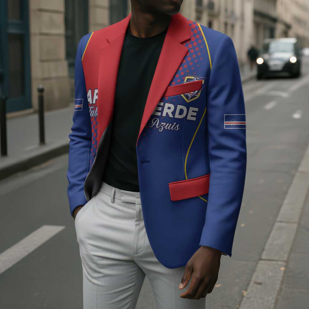 Custom Cape Verde Football Blazer Blue Sharks Make History