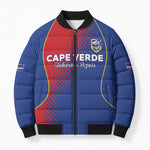 Custom Cape Verde Football Bomber Puffer Jacket Blue Sharks Make History