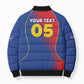 Custom Cape Verde Football Bomber Puffer Jacket Blue Sharks Make History