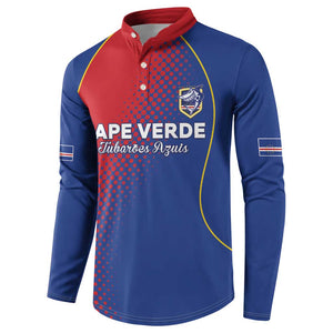 Custom Cape Verde Football Button Sweatshirt Blue Sharks Make History