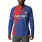 Custom Cape Verde Football Button Sweatshirt Blue Sharks Make History