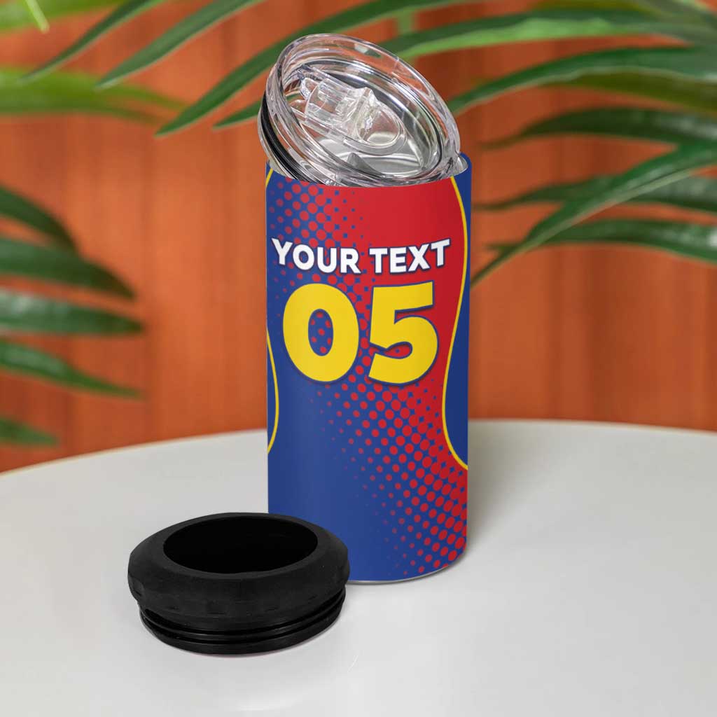 Custom Cape Verde Football 4 in 1 Can Cooler Tumbler Blue Sharks Make History - African Pride