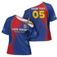 Custom Cape Verde Football Cross Shoulder Shirt Blue Sharks Make History