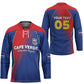 Custom Cape Verde Football Hockey Jersey Blue Sharks Make History