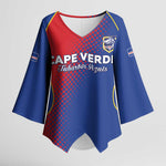 Custom Cape Verde Football Kimono Sleeve Blouse Blue Sharks Make History