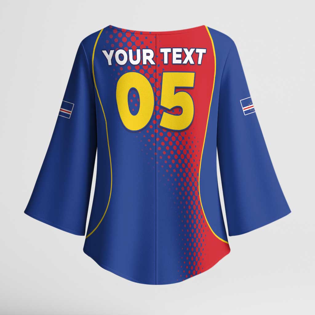 Custom Cape Verde Football Kimono Sleeve Blouse Blue Sharks Make History