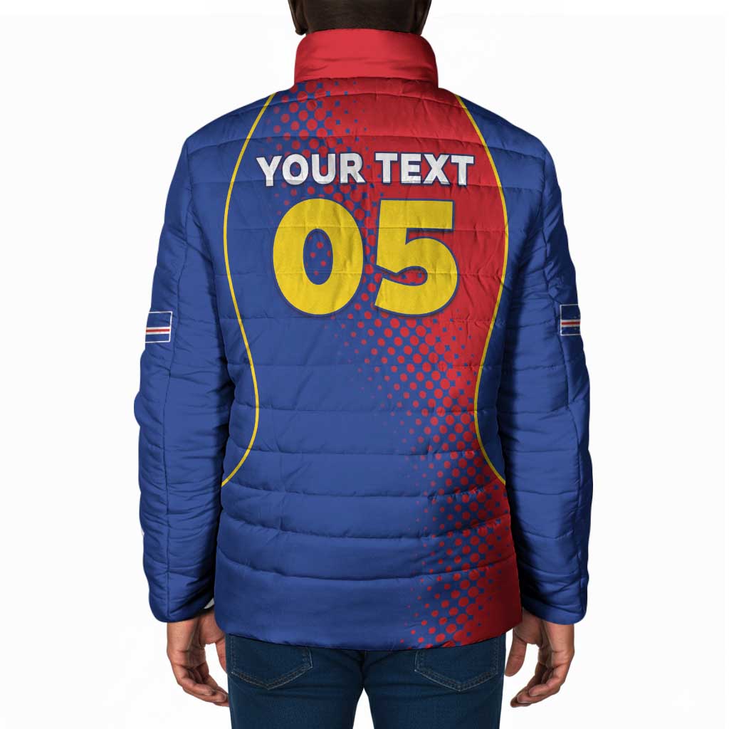 Custom Cape Verde Football Padded Jacket Blue Sharks Make History