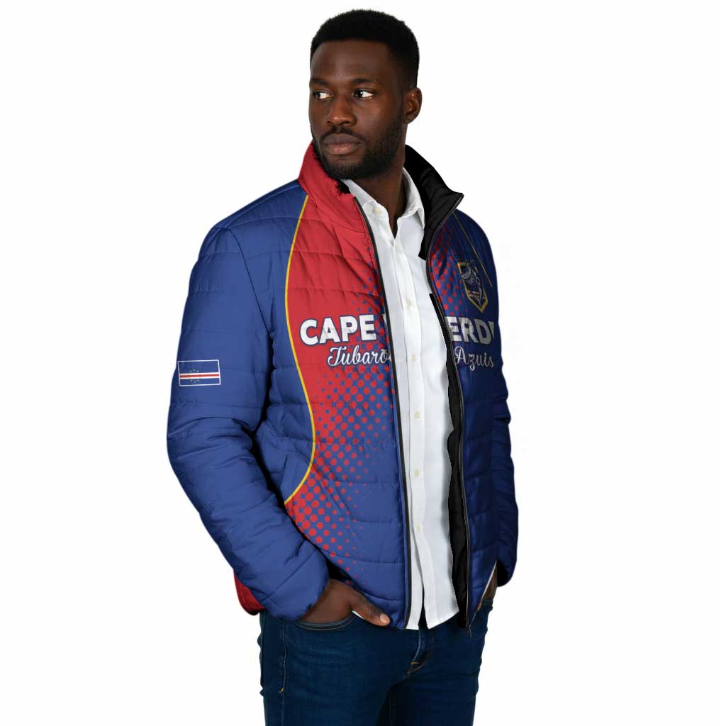 Custom Cape Verde Football Padded Jacket Blue Sharks Make History