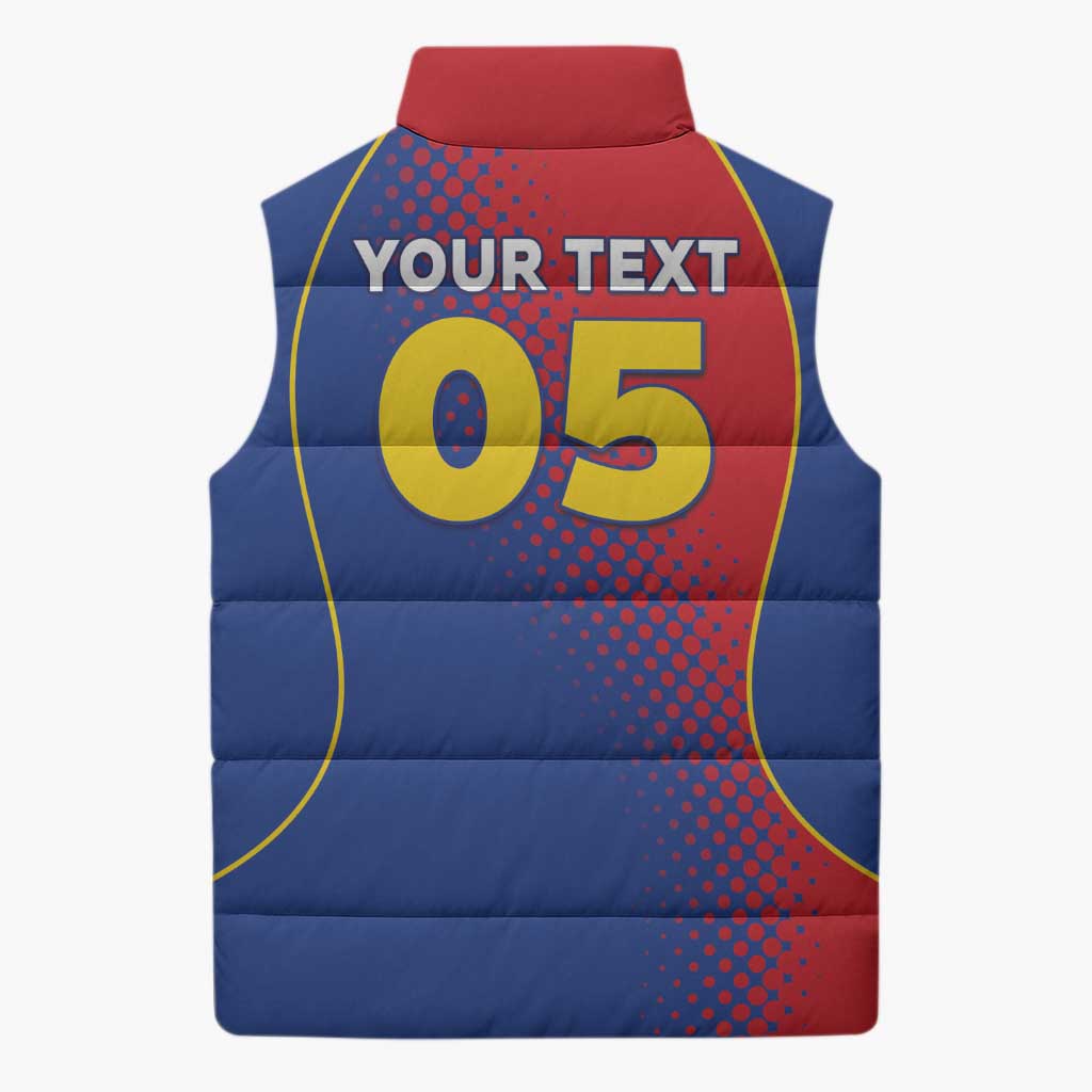 Custom Cape Verde Football Sleeveless Puffer Jacket Blue Sharks Make History