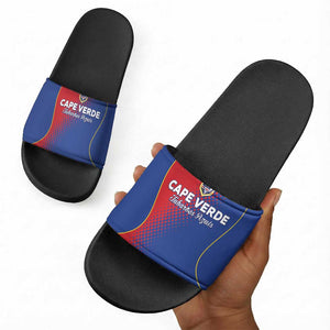 Cape Verde Football Slide Sandals Blue Sharks Make History