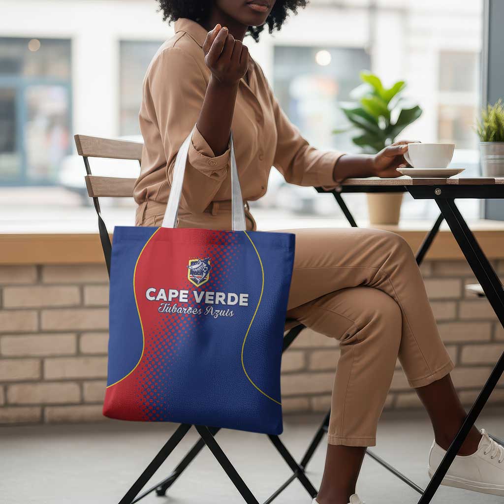 Cape Verde Football Tote Bag Blue Sharks Make History