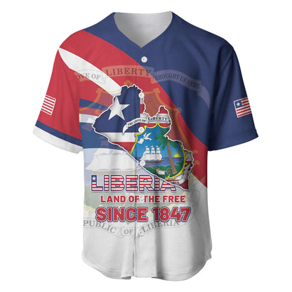 Liberia 1847 Baseball Jersey Happy Independence Day