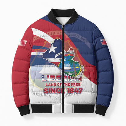 Liberia 1847 Bomber Puffer Jacket Happy Independence Day