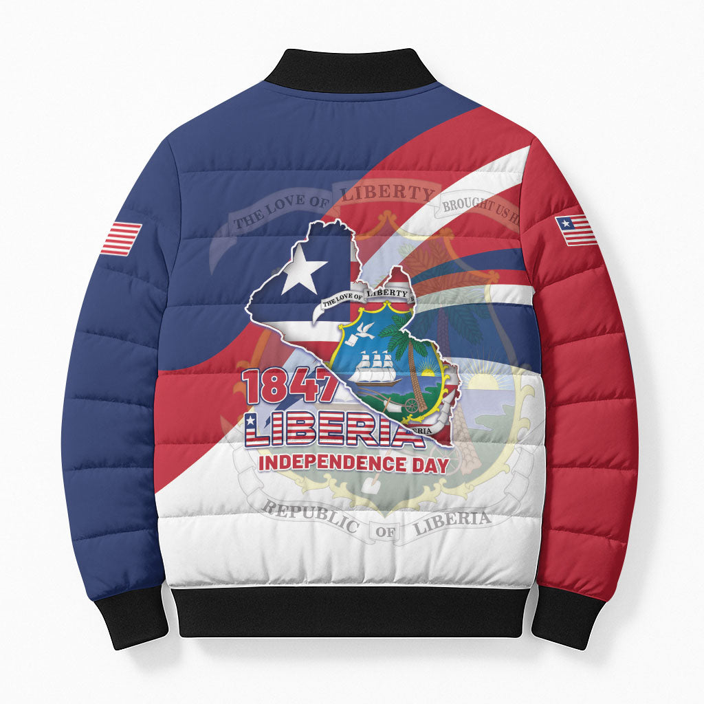 Liberia 1847 Bomber Puffer Jacket Happy Independence Day