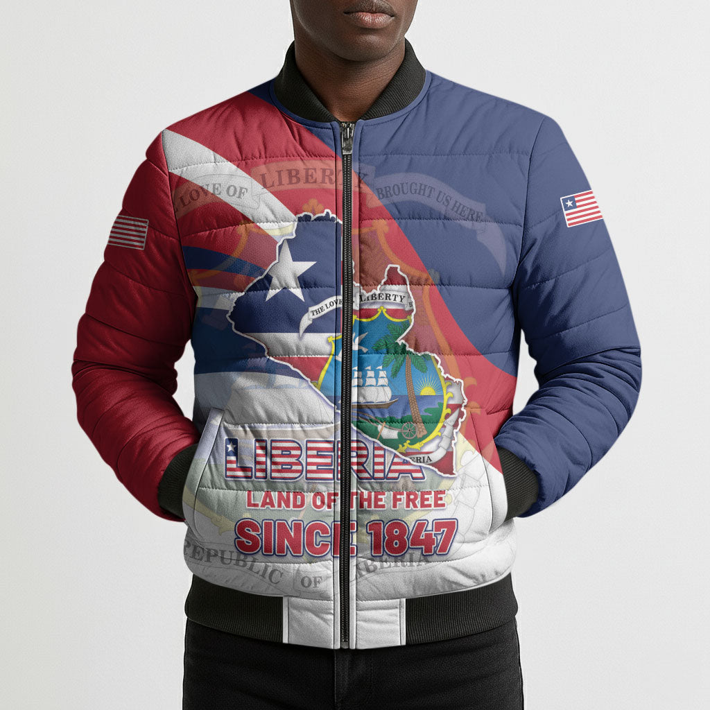 Liberia 1847 Bomber Puffer Jacket Happy Independence Day