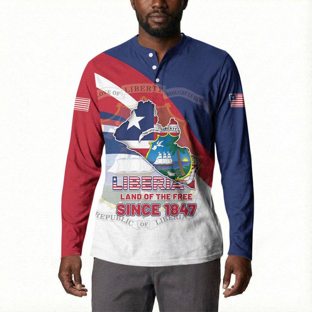 Liberia 1847 Button Sweatshirt Happy Independence Day