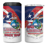Liberia 1847 4 in 1 Can Cooler Tumbler Happy Independence Day